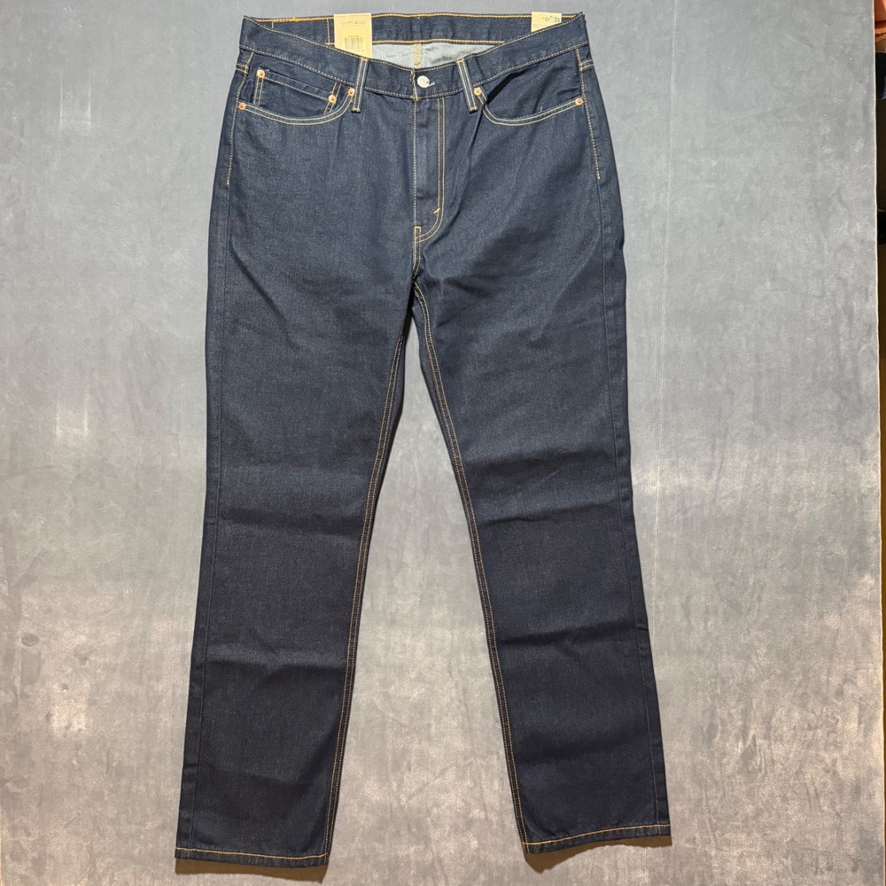 Levis 514 Straight Fit Jeans Mens 36x32 Dark Indigo Blue Denim Stretch Pants NEW